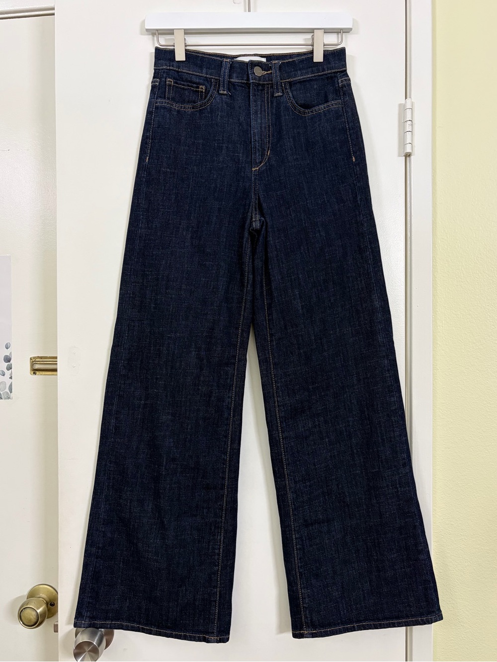Joe’s Jeans The Mia Petite Wide Leg High Rise Dark Wash Jeans Size 25 Minimalist